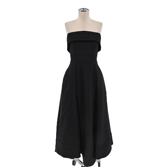 C/MEO COLLECTIVE Dress Womens Size S Black Visceral Strapless Midi Gown Solid - Picture 1 of 12